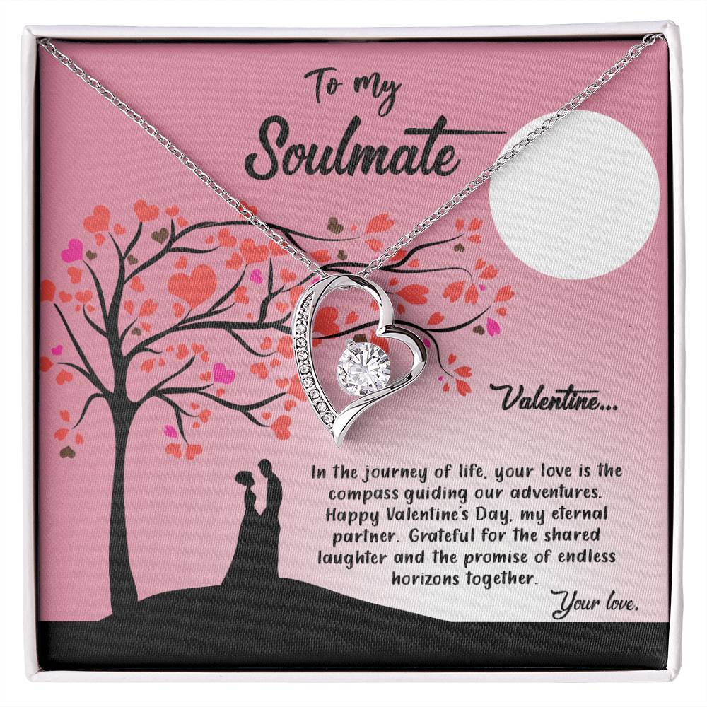 valentine-13b Forever Love Necklace, Gift to My Soulmate with Beautiful Message Card