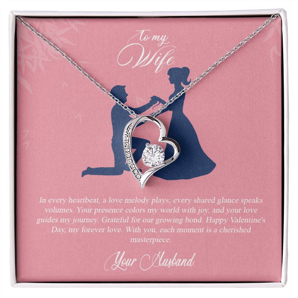 valentine-2a Forever Love Necklace, Gift to my Wife with Beautiful Message Card