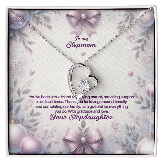 4053b Forever Love Necklace, Gift to my Stepmom with Beautiful Message Card