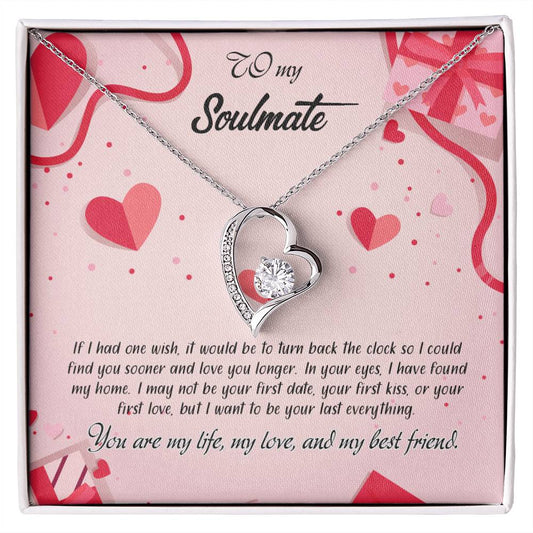 valentine-15b Forever Love Necklace, Gift to My Soulmate with Beautiful Message Card