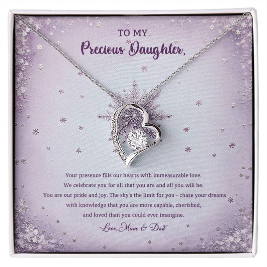 95314-c Forever Love Necklace, Gift to my Daughter with Beautiful Message Card