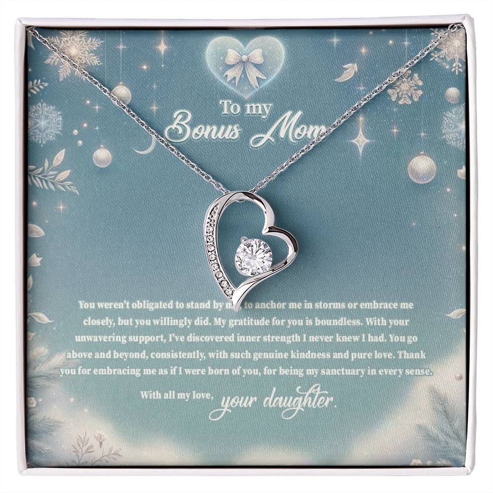 4045 (a) Forever Love Necklace, Gift to my Stepmom with Beautiful Message Card