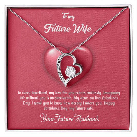 valentine-35d Forever Love Necklace, Gift to my Future Wife with Beautiful Message Card