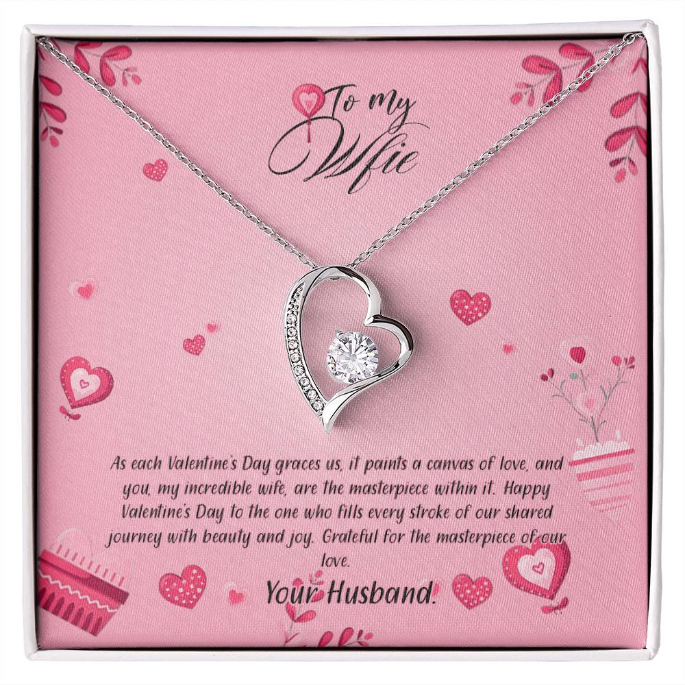 valentine-16a Forever Love Necklace, Gift to my Wife with Beautiful Message Card