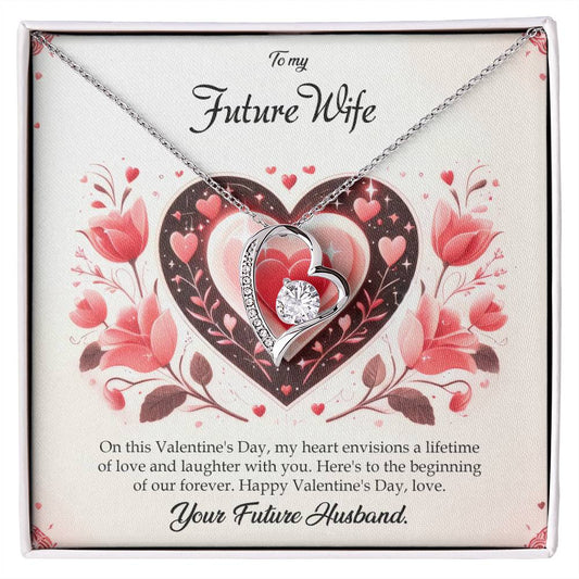 Valentine-st5d Forever Love Necklace, Gift to my Future Wife with Beautiful Message Card