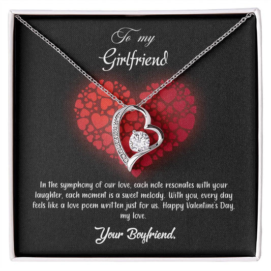 valentine-23c Forever Love Necklace, Gift to my Girlfriend with Beautiful Message Card