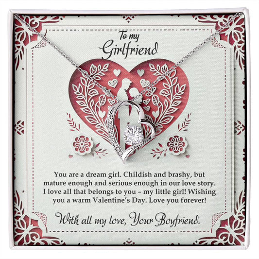 Valentine-st16c Forever Love Necklace, Gift to my Girlfriend with Beautiful Message Card