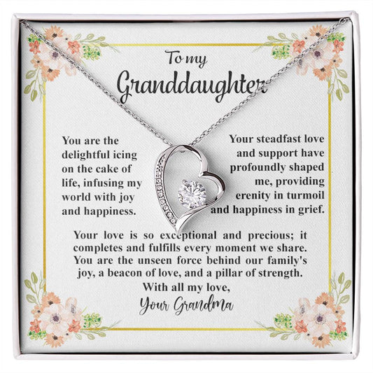 4032c Forever Love Necklace, Gift to my Granddaughter with Beautiful Message Card