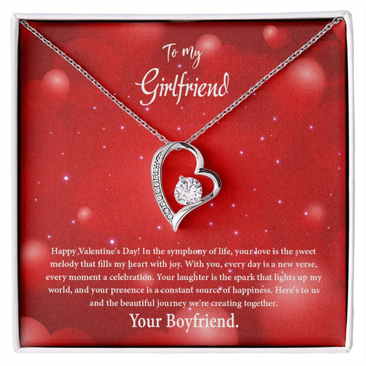 valentine-34c Forever Love Necklace, Gift to my Girlfriend with Beautiful Message Card