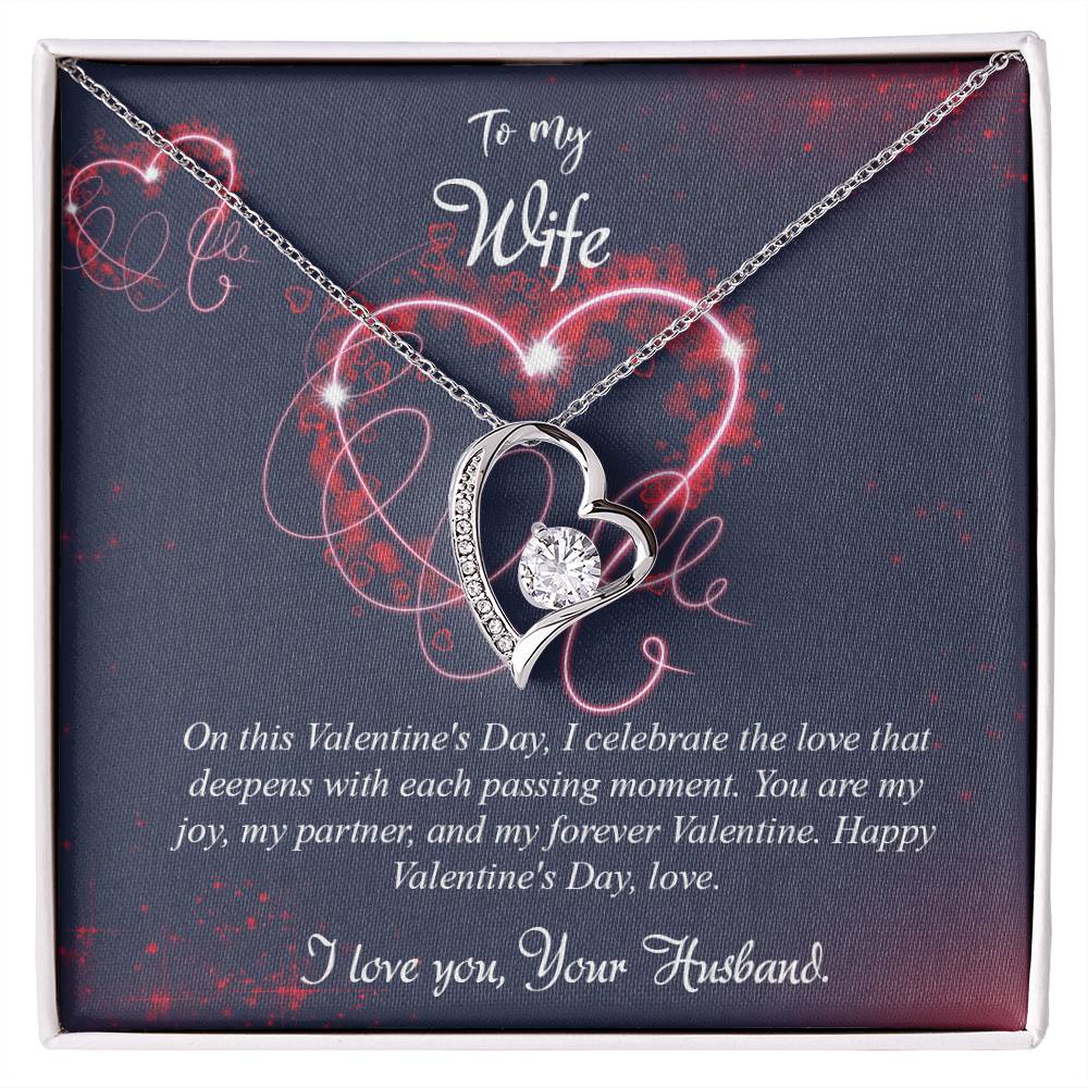 valentine-7a Forever Love Necklace, Gift to my Wife with Beautiful Message Card