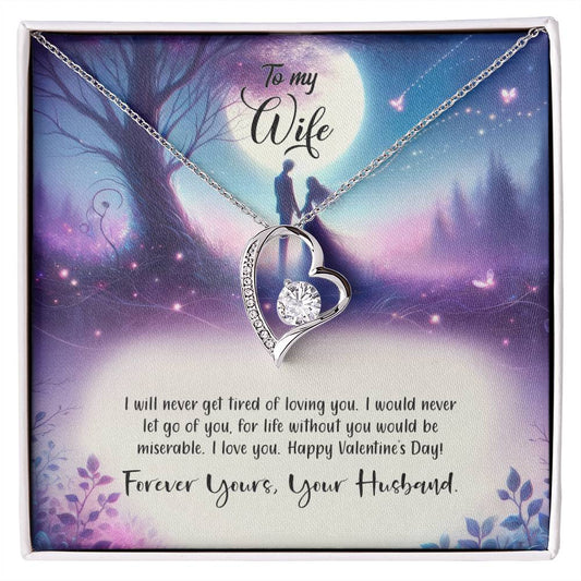 Valentine-st19a Forever Love Necklace, Gift to my Wife with Beautiful Message Card
