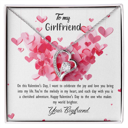 valentine-26c Forever Love Necklace, Gift to my Girlfriend with Beautiful Message Card