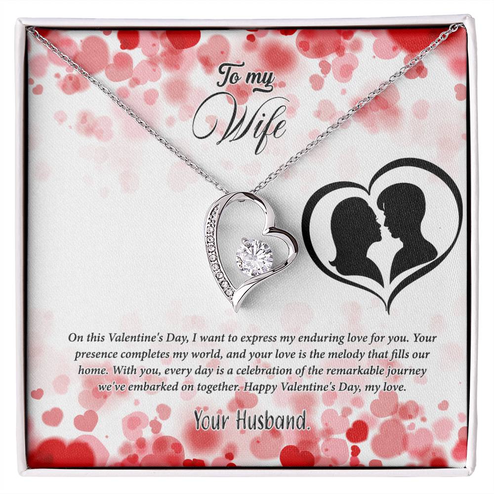 valentine-36a Forever Love Necklace, Gift to my Wife with Beautiful Message Card