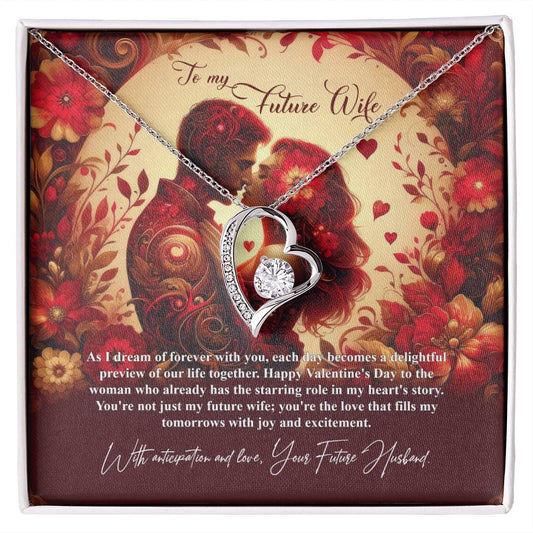 Valentine-st31d Forever Love Necklace, Gift to my Future Wife with Beautiful Message Card