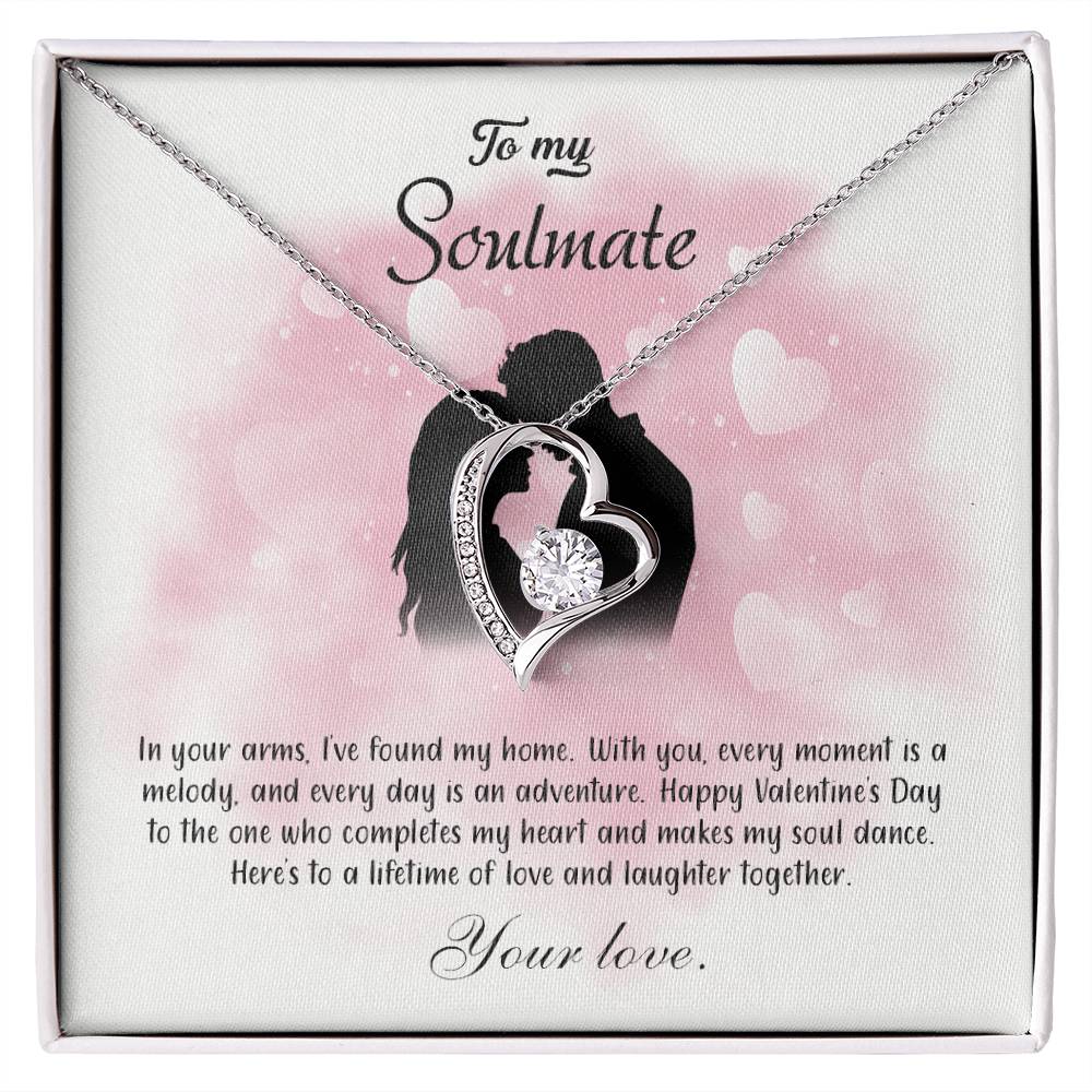 valentine-5b Forever Love Necklace, Gift to My Soulmate with Beautiful Message Card