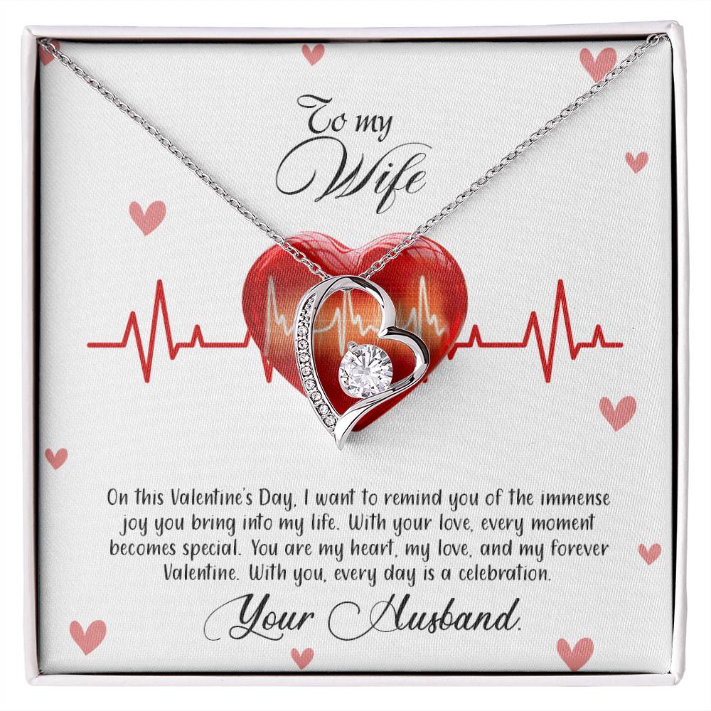 valentine-33a Forever Love Necklace, Gift to my Wife with Beautiful Message Card