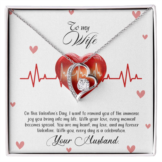 valentine-33a Forever Love Necklace, Gift to my Wife with Beautiful Message Card