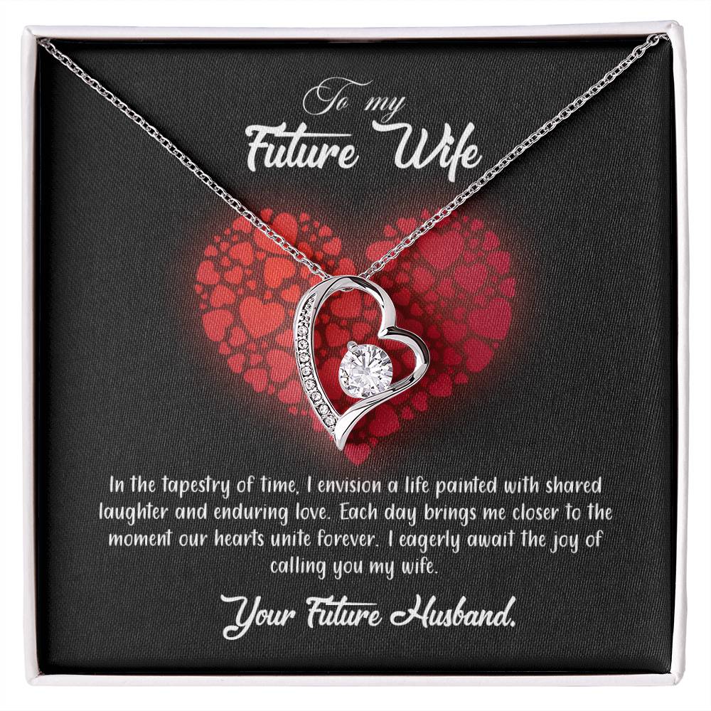 valentine-23d Forever Love Necklace, Gift to my Future Wife with Beautiful Message Card