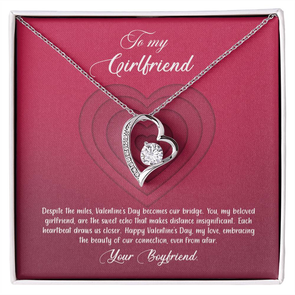 valentine-9c Forever Love Necklace, Gift to my Girlfriend with Beautiful Message Card