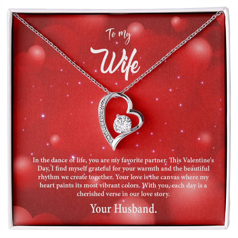 valentine-34a Forever Love Necklace, Gift to my Wife with Beautiful Message Card