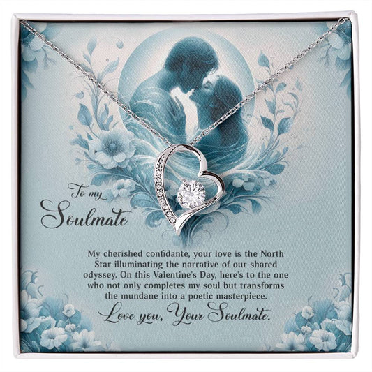 Valentine-st29b Forever Love Necklace, Gift to My Soulmate with Beautiful Message Card