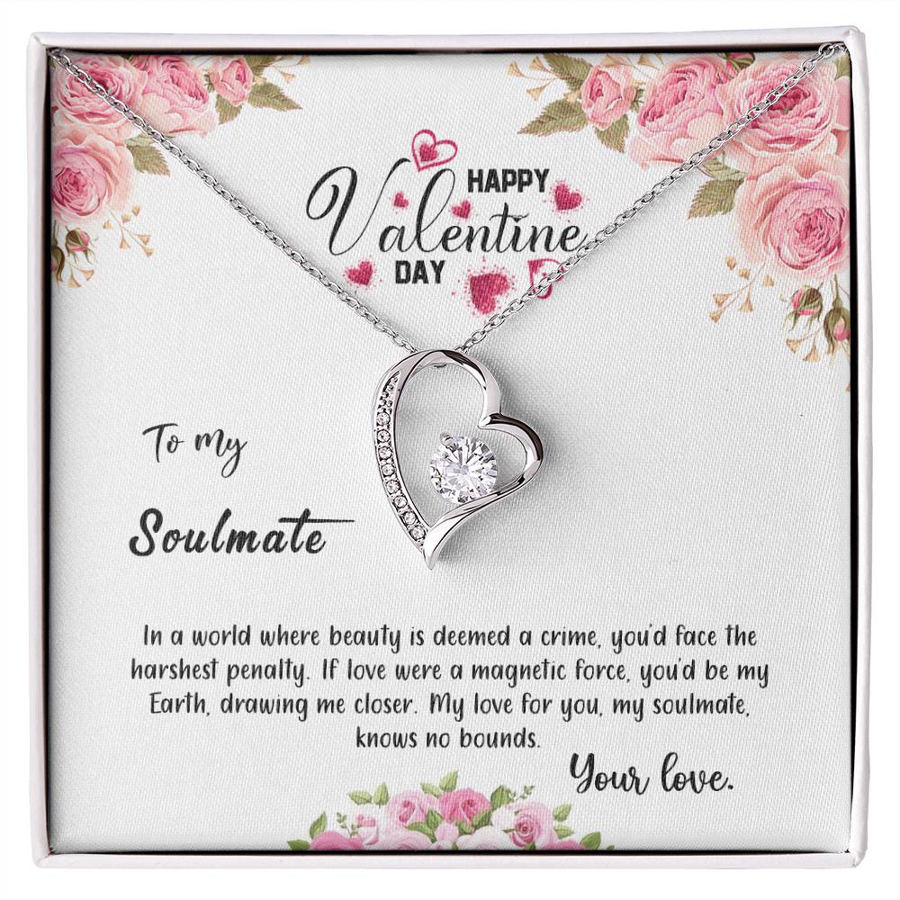 valentine-31b Forever Love Necklace, Gift to My Soulmate with Beautiful Message Card