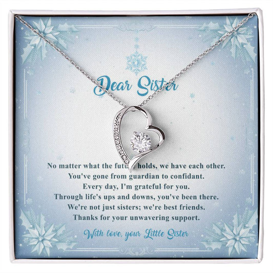 95315b Forever Love Necklace, Gift to my Sister with Beautiful Message Card