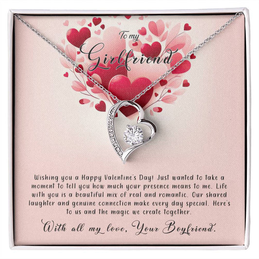 Valentine-st8c Forever Love Necklace, Gift to my Girlfriend with Beautiful Message Card