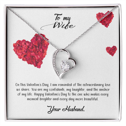 valentine-17a Forever Love Necklace, Gift to my Wife with Beautiful Message Card