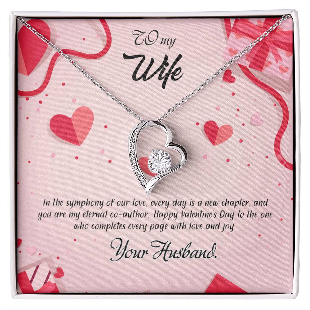 valentine-15a Forever Love Necklace, Gift to my Wife with Beautiful Message Card