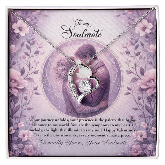 Valentine-st26b Forever Love Necklace, Gift to My Soulmate with Beautiful Message Card