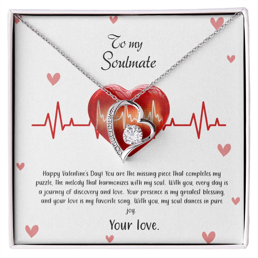 valentine-33b Forever Love Necklace, Gift to My Soulmate with Beautiful Message Card