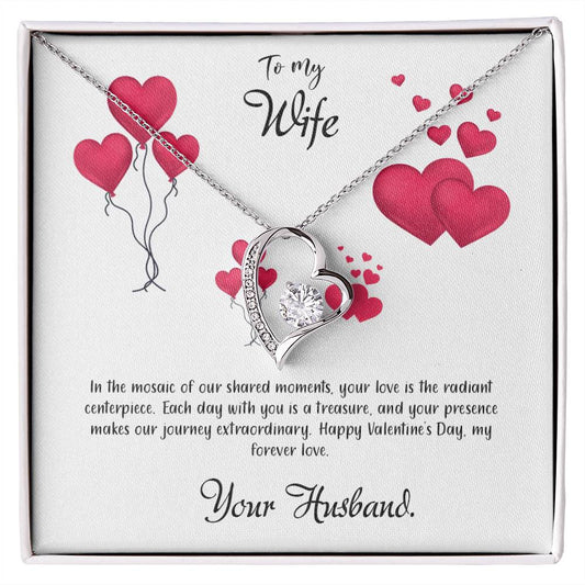 valentine-11a Forever Love Necklace, Gift to my Wife with Beautiful Message Card