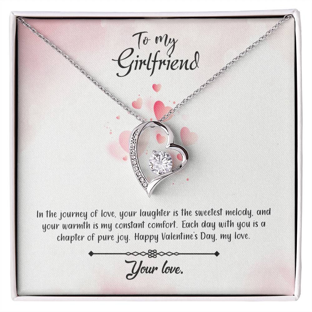 valentine-12c Forever Love Necklace, Gift to my Girlfriend with Beautiful Message Card