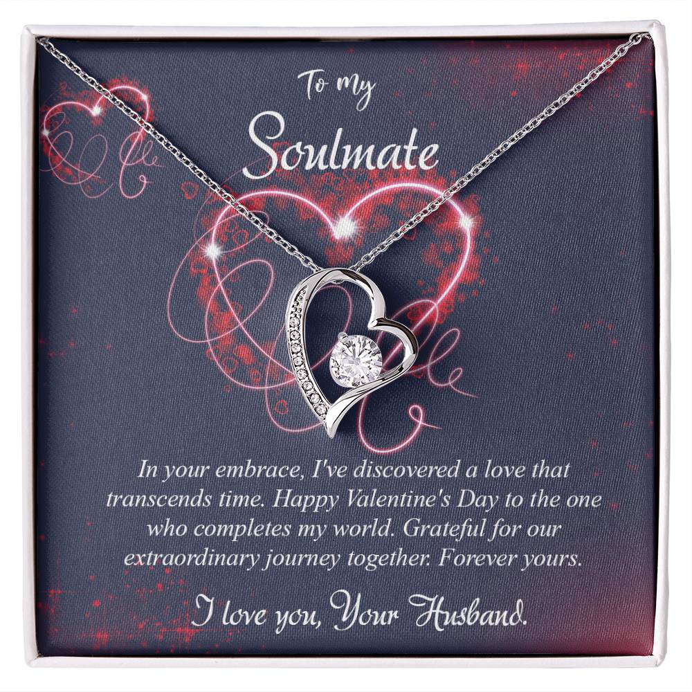 valentine-7b Forever Love Necklace, Gift to My Soulmate with Beautiful Message Card