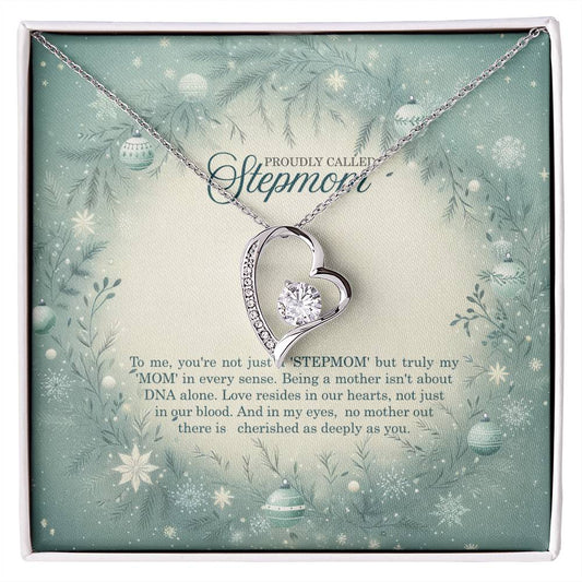 95320 b Forever Love Necklace, Gift to my Stepmom with Beautiful Message Card