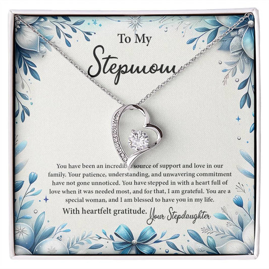 4050b Forever Love Necklace, Gift to my Stepmom with Beautiful Message Card