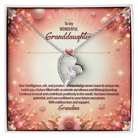 4051a Forever Love Necklace, Gift to my Granddaughter with Beautiful Message Card