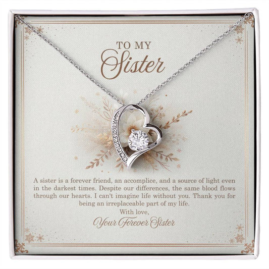 95318b Forever Love Necklace, Gift to my Sister with Beautiful Message Card