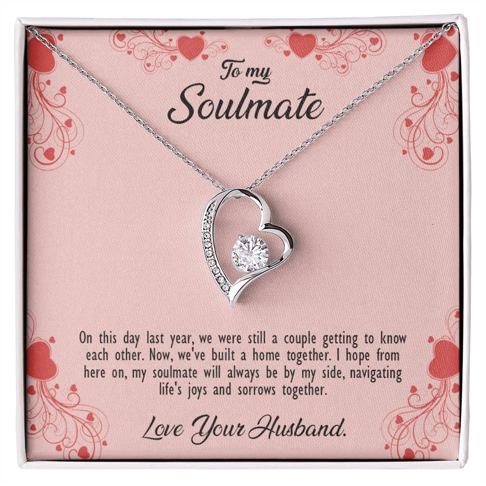 valentine-29b Forever Love Necklace, Gift to My Soulmate with Beautiful Message Card