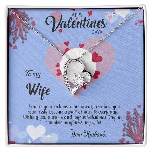 valentine-30a Forever Love Necklace, Gift to my Wife with Beautiful Message Card