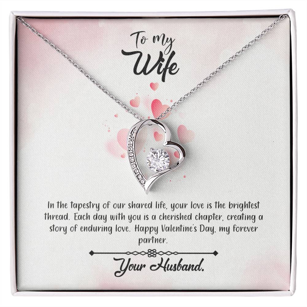 valentine-12a Forever Love Necklace, Gift to my Wife with Beautiful Message Card