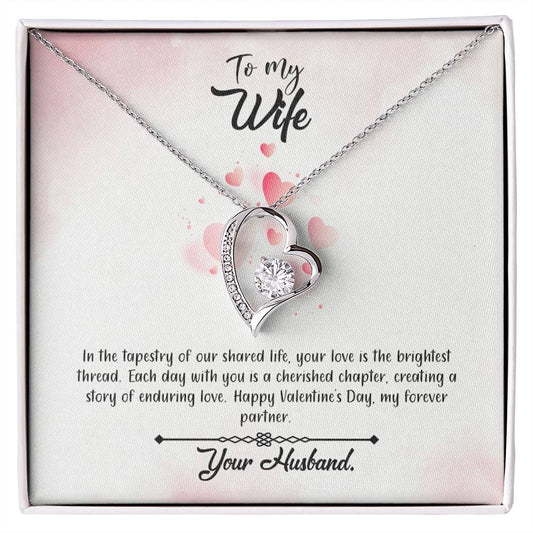 valentine-12a Forever Love Necklace, Gift to my Wife with Beautiful Message Card