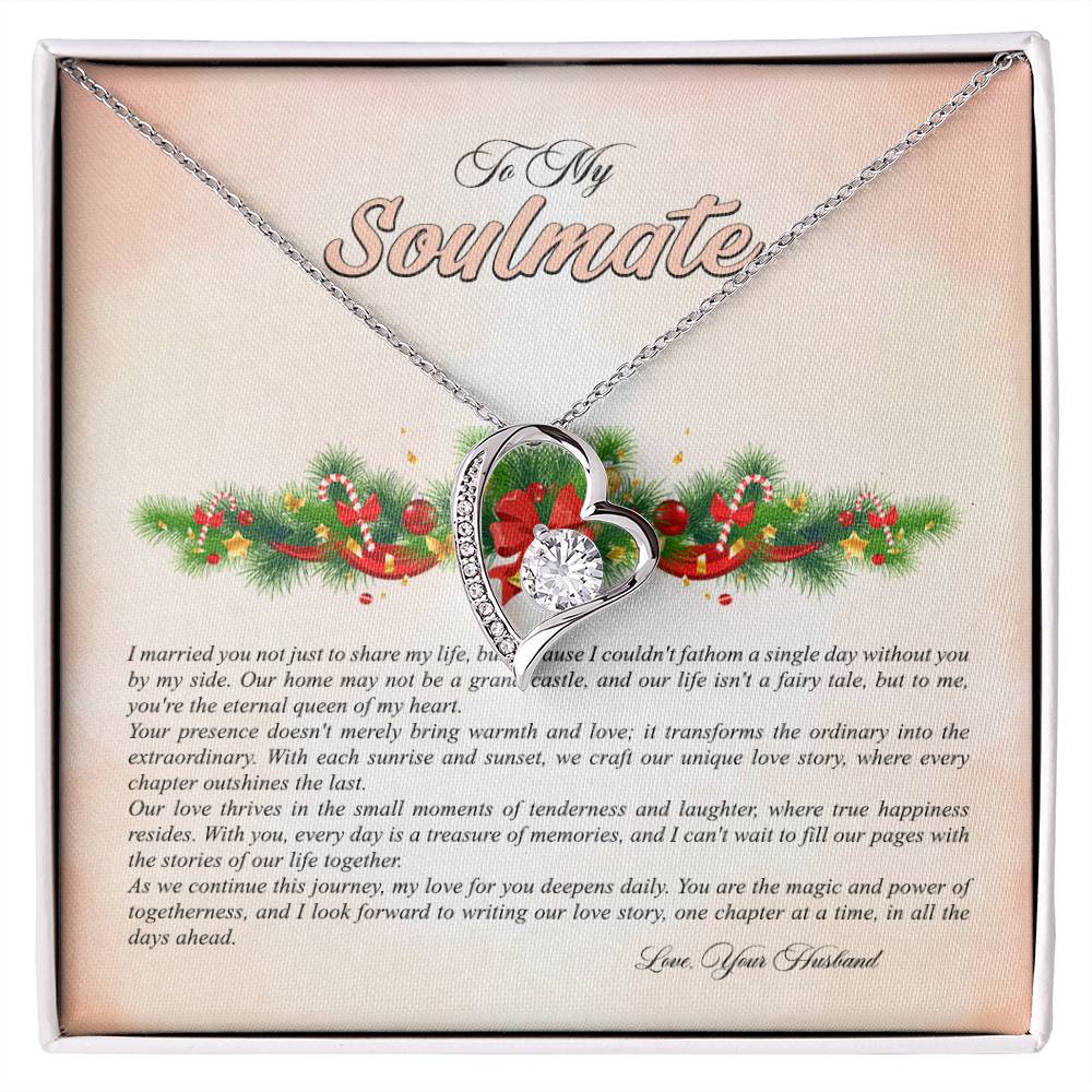 4009b Forever Love Necklace, Gift to My Soulmate with Beautiful Message Card