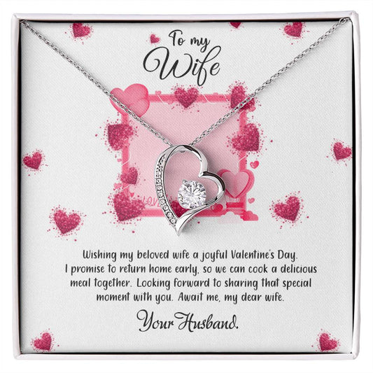 valentine-32b Forever Love Necklace, Gift to My Soulmate with Beautiful Message Card