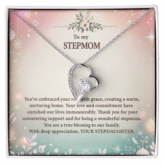 4057k Forever Love Necklace, Gift to my Stepmom with Beautiful Message Card