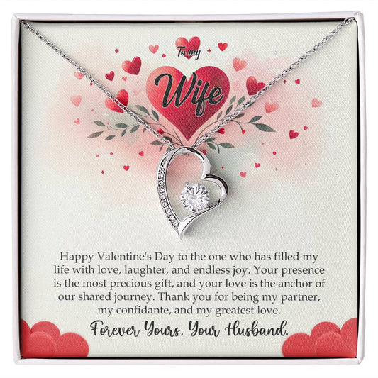 Valentine-st11a Forever Love Necklace, Gift to my Wife with Beautiful Message Card