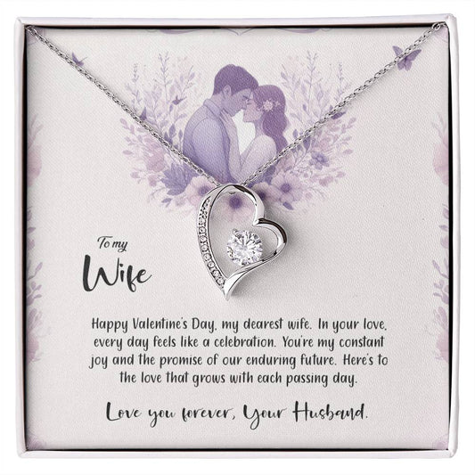 Valentine-st14a Forever Love Necklace, Gift to my Wife with Beautiful Message Card