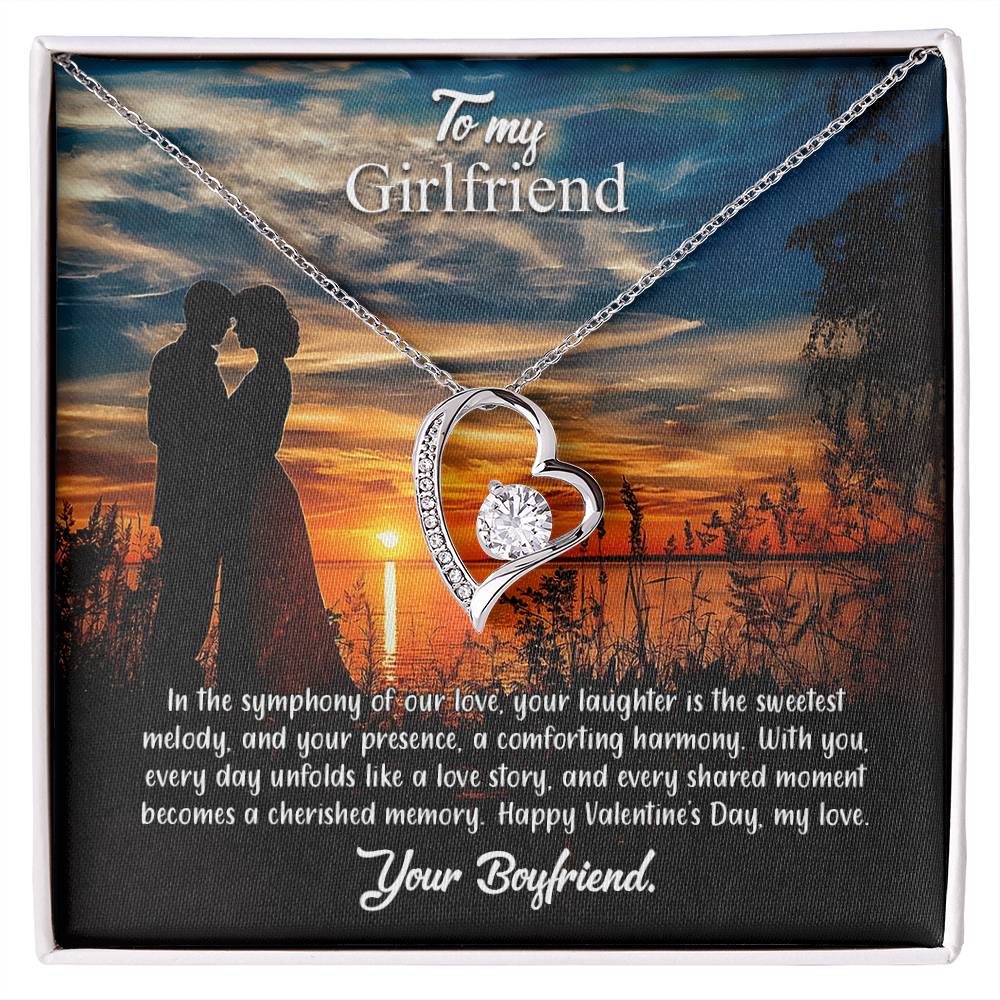 valentine-3c Forever Love Necklace, Gift to my Girlfriend with Beautiful Message Card