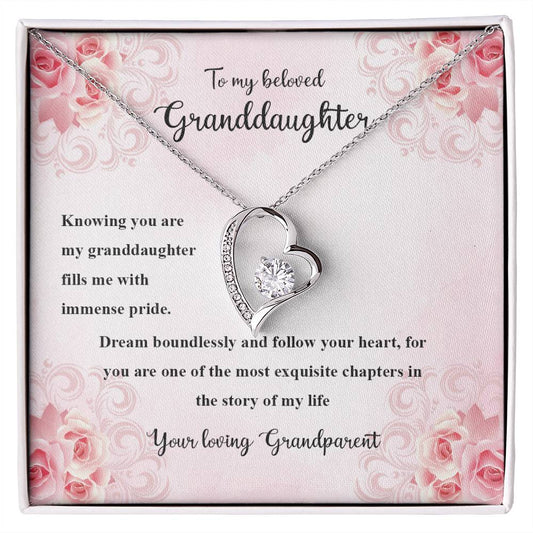 4036a Forever Love Necklace, Gift to my Granddaughter with Beautiful Message Card